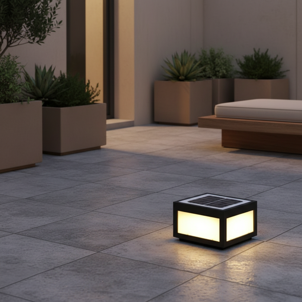 Geometra | Stylish Modern Black Solar Outdoor Wall Light Fixture