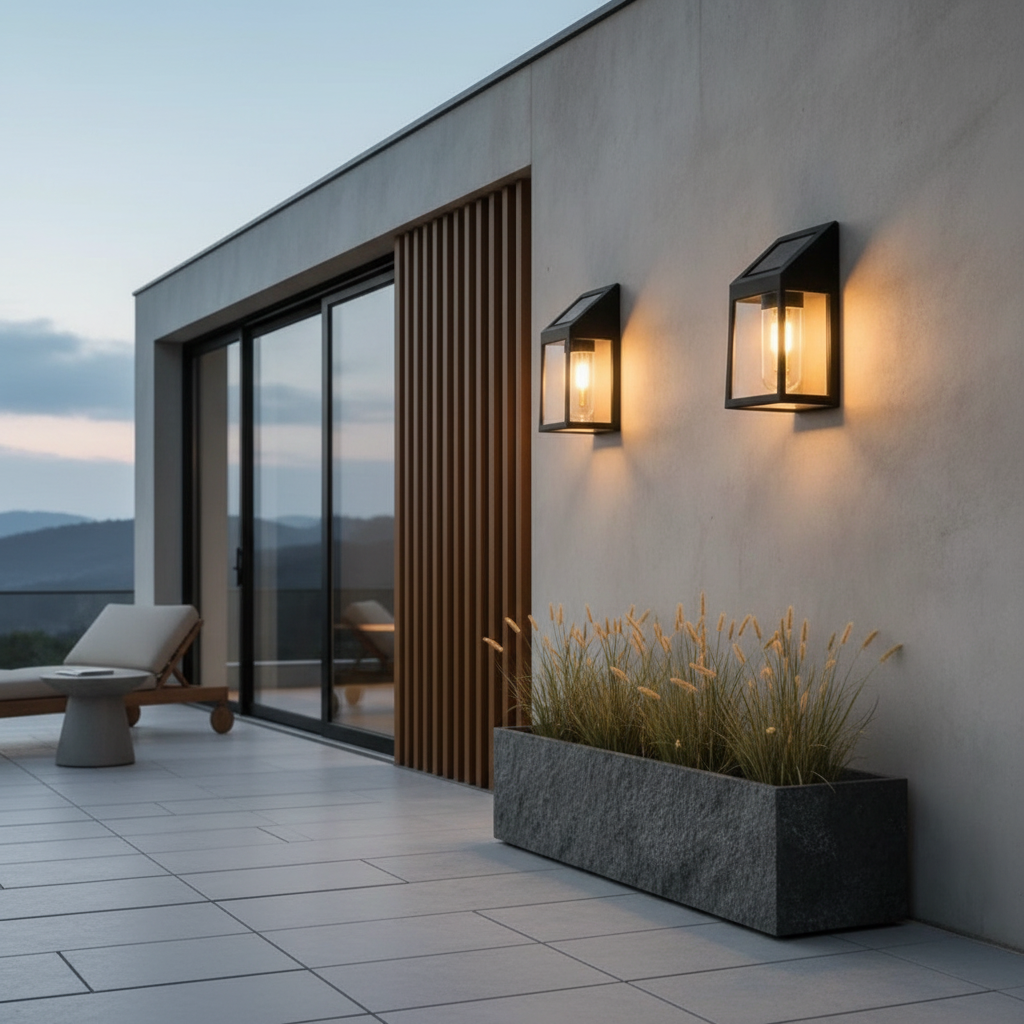 SolarGlow | Elegant Eco-Friendly Solar Outdoor Wall Lantern