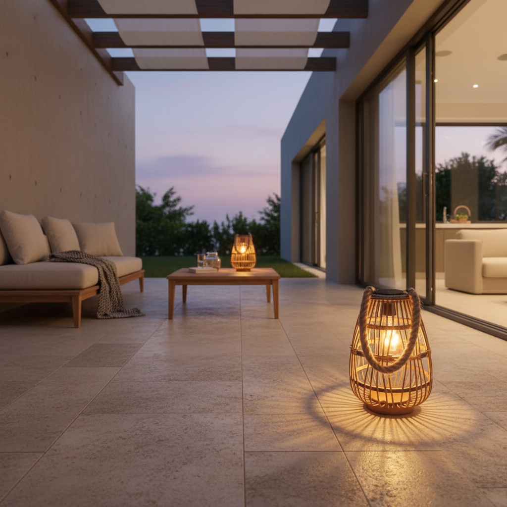 RattanGlow | Charming Vintage Outdoor Solar Lantern for Ambiance