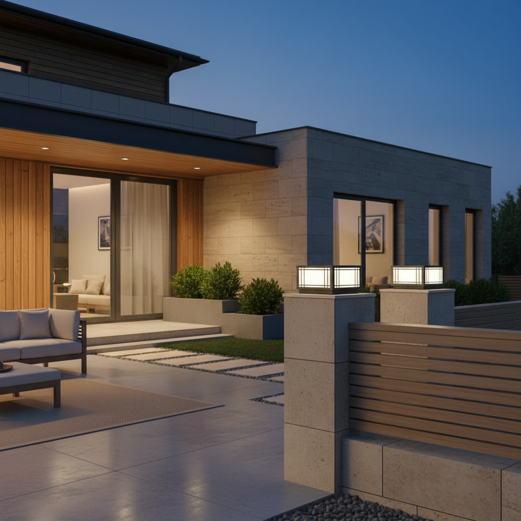Luminara | Elegant Modern Stainless Steel Outdoor Pillar Light