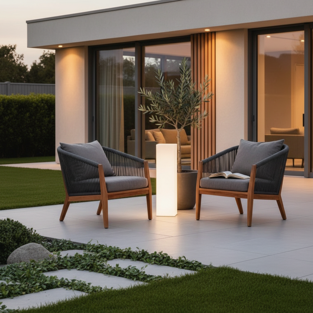 Modern Outdoor LED Floor Lamp | Waterproof Remote Control Ambient Light