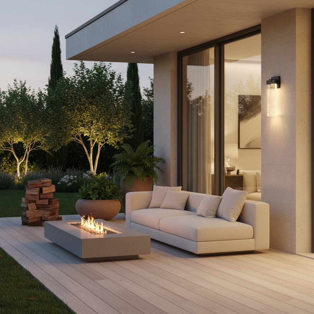 CrystalGlow | Elegant Textured Outdoor Wall Lantern Light Fixture