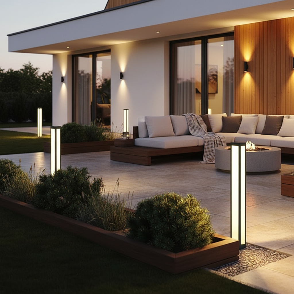 Luminara | Stylish Modern Solar Garden Bollard Outdoor LED Light