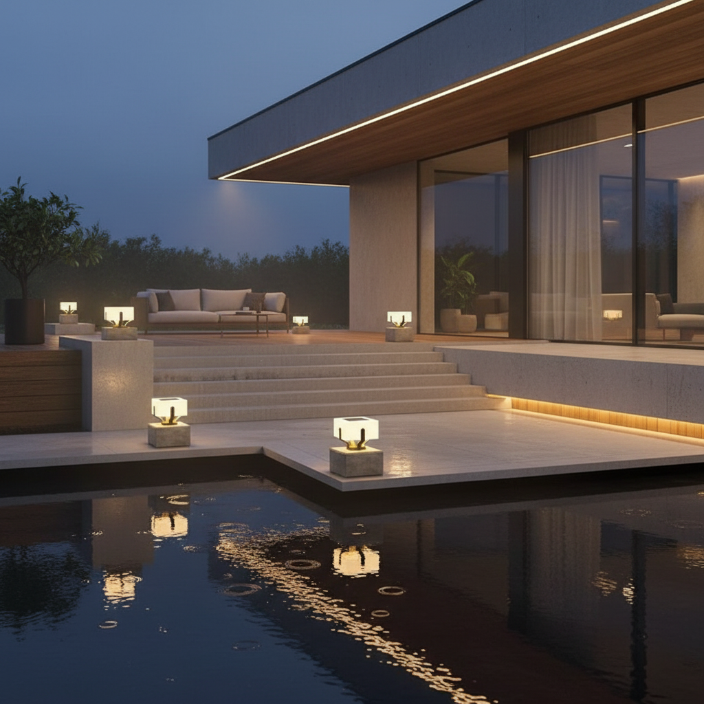 Luminara | Modern Elegant Solar Outdoor Garden Pillar Light