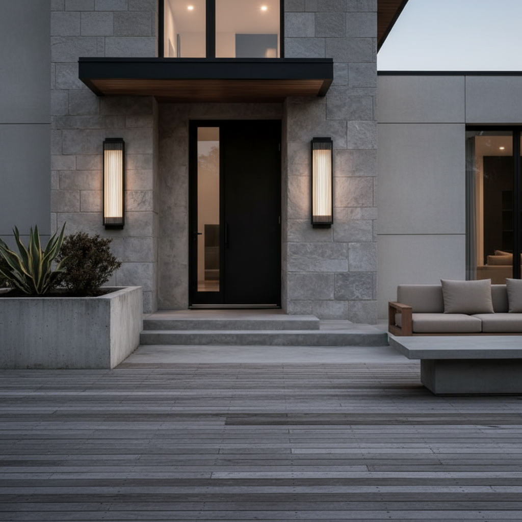 Luminara | Sleek Black Outdoor Wall Light Modern Sconce Fixture