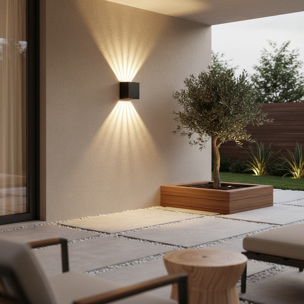 Luminara | Stylish Black Outdoor Wall Lantern With Up and Down Lights