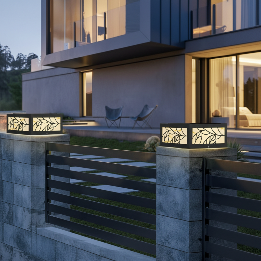 Lumosquare | Stylish Modern Solar Garden Pillar Light Fixture