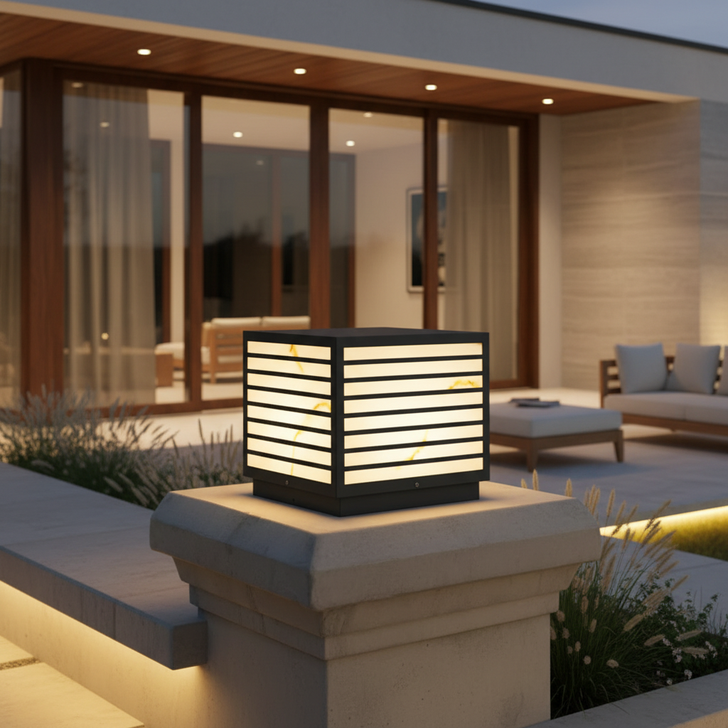 LumiaStone | Elegant Weatherproof Solar Outdoor Pillar Light