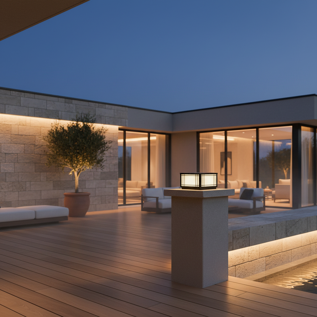Luminara | Elegant Modern Stainless Steel Outdoor Pillar Light