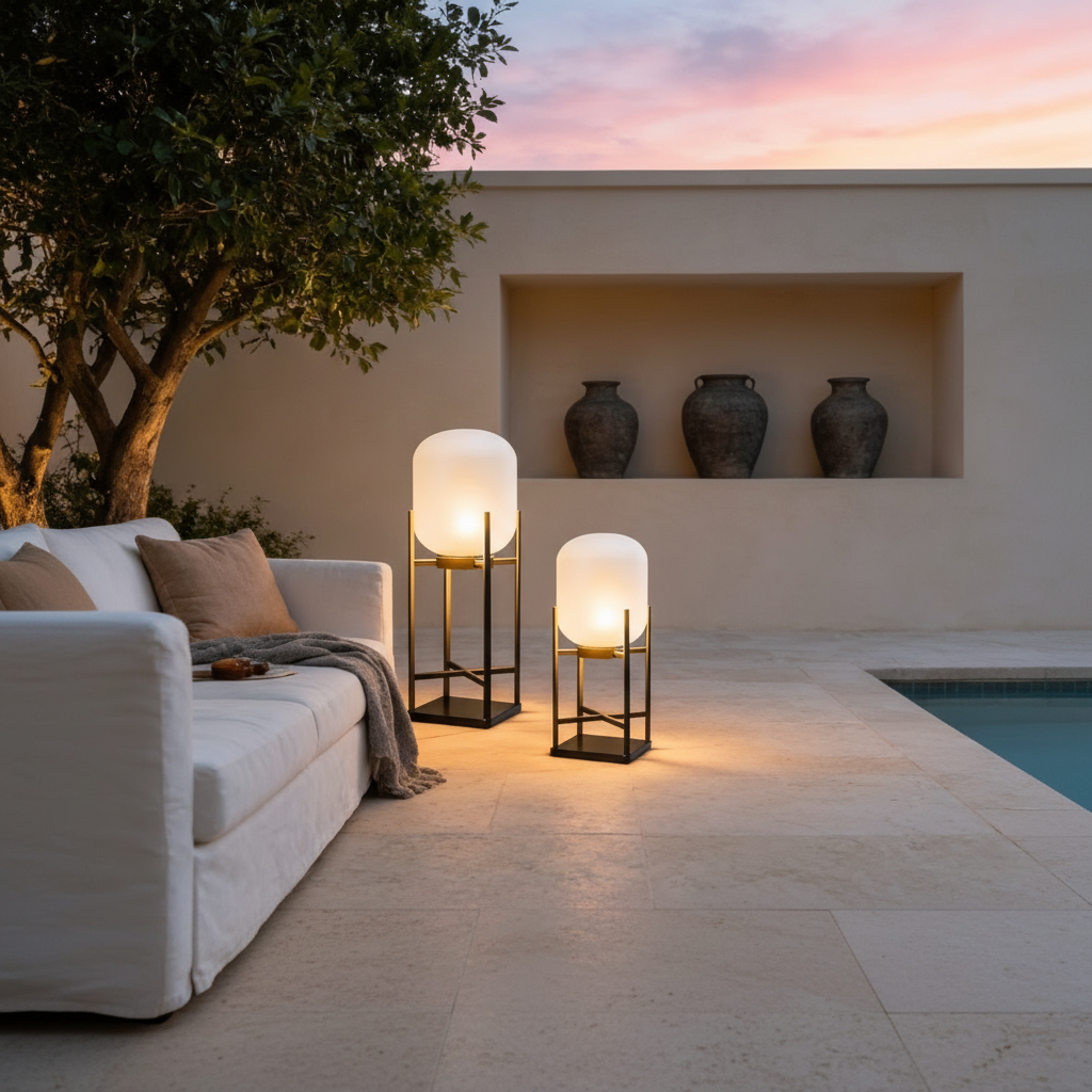 Luminara | Stylish Retro-Modern Outdoor Solar Lantern with Dual Power Options