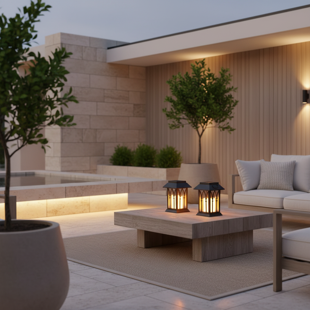 LumiGlow | Stylish Solar Portable LED Candlestick Lantern for Outdoors