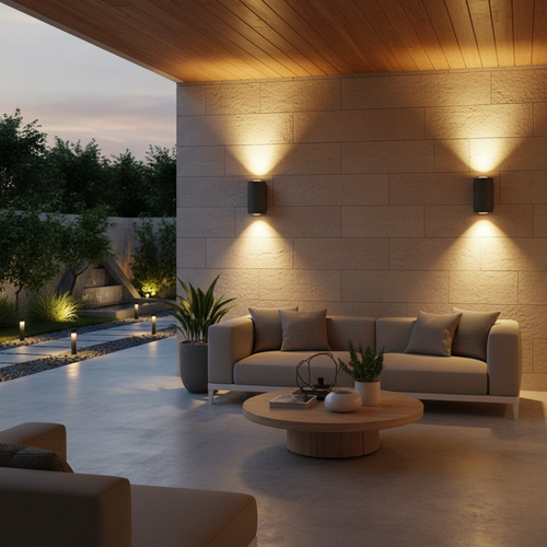 Black COB Aluminium Outdoor Wall Sconce — Up Down Beam Single Light