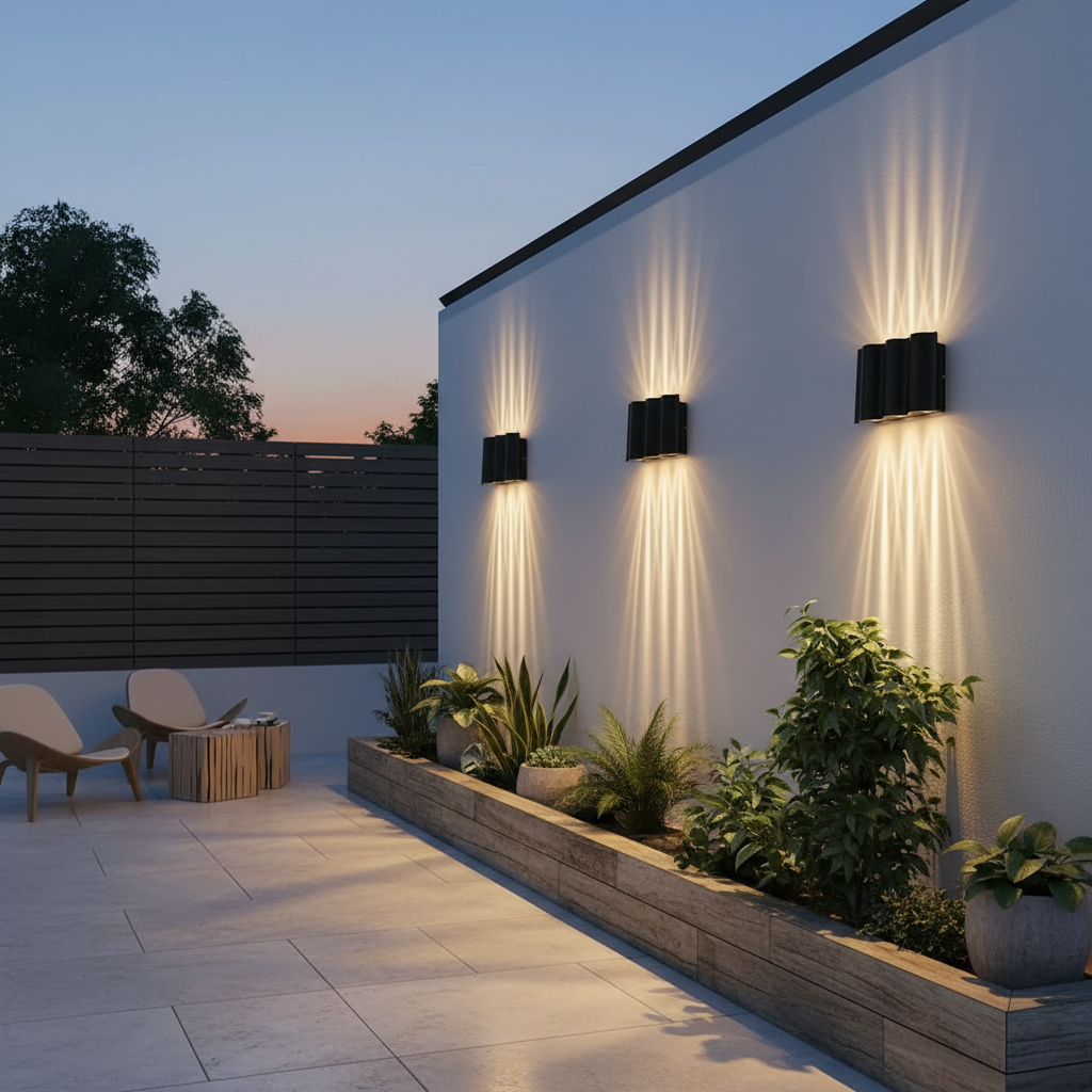 Wavy LED Outdoor Wall Light | Modern Up & Down Waterproof Exterior Lighting