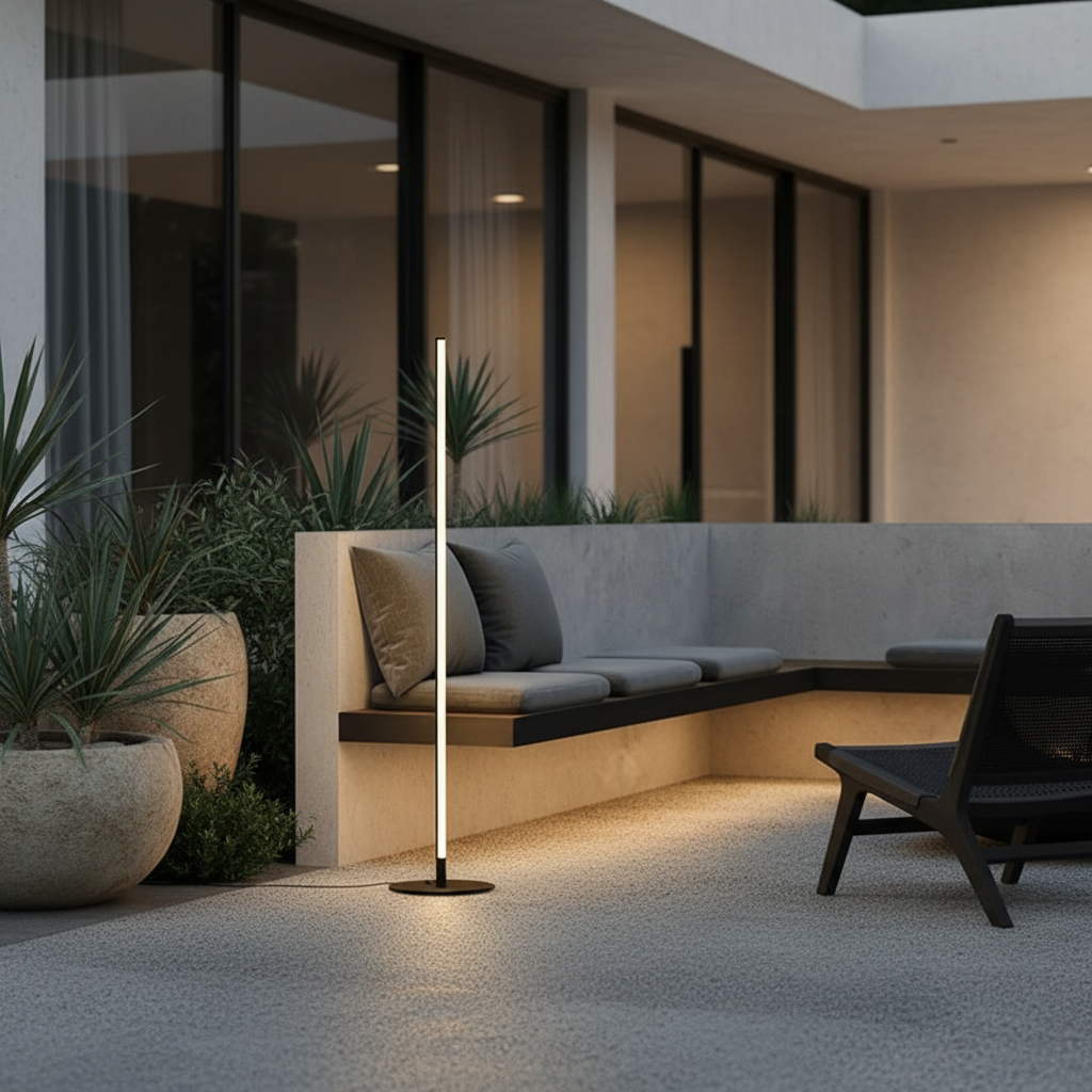 Modern Linear Outdoor Floor Lamp | IP65 Waterproof LED Garden Light