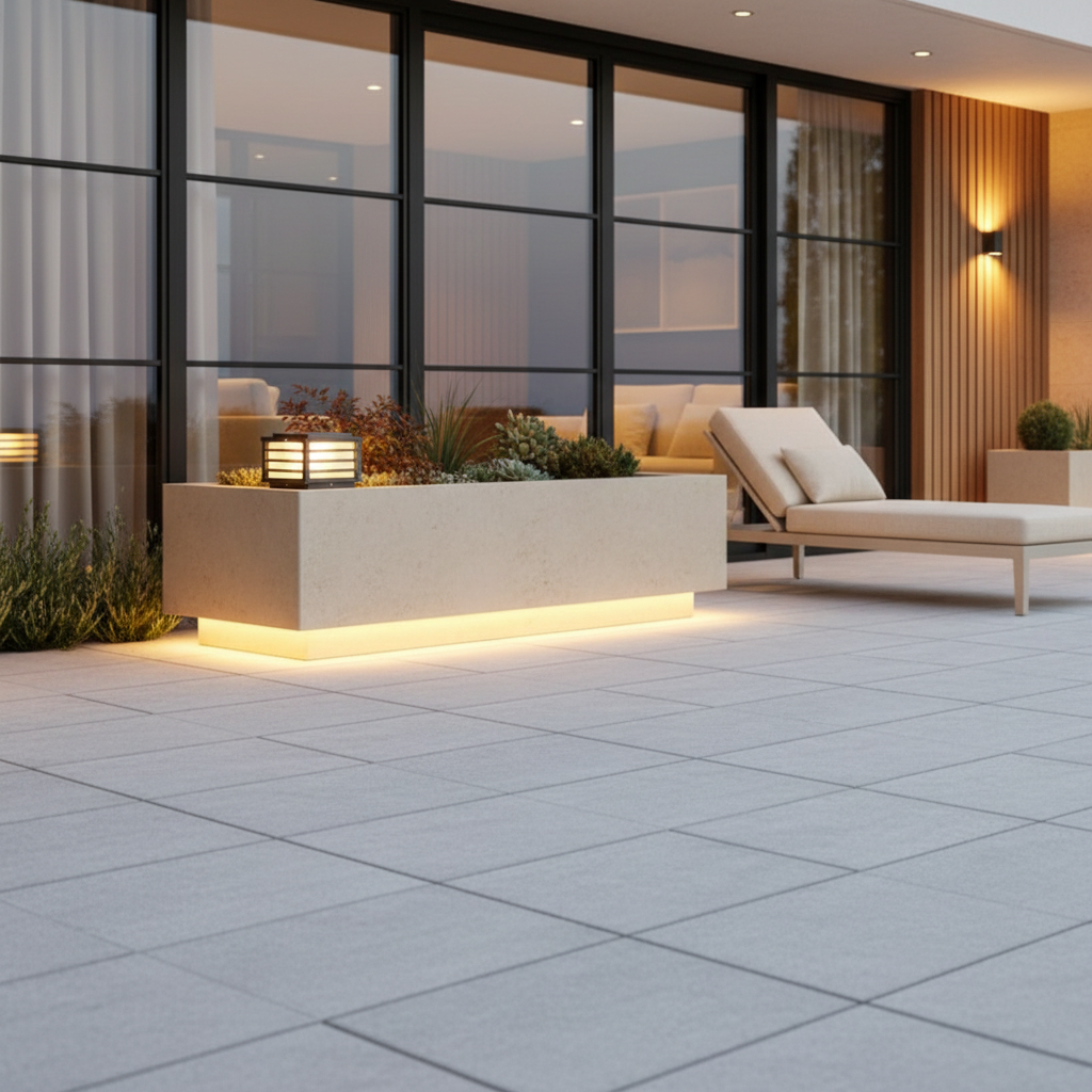 Luminara | Stylish Modern Outdoor Pillar Light with LED Glass Shade