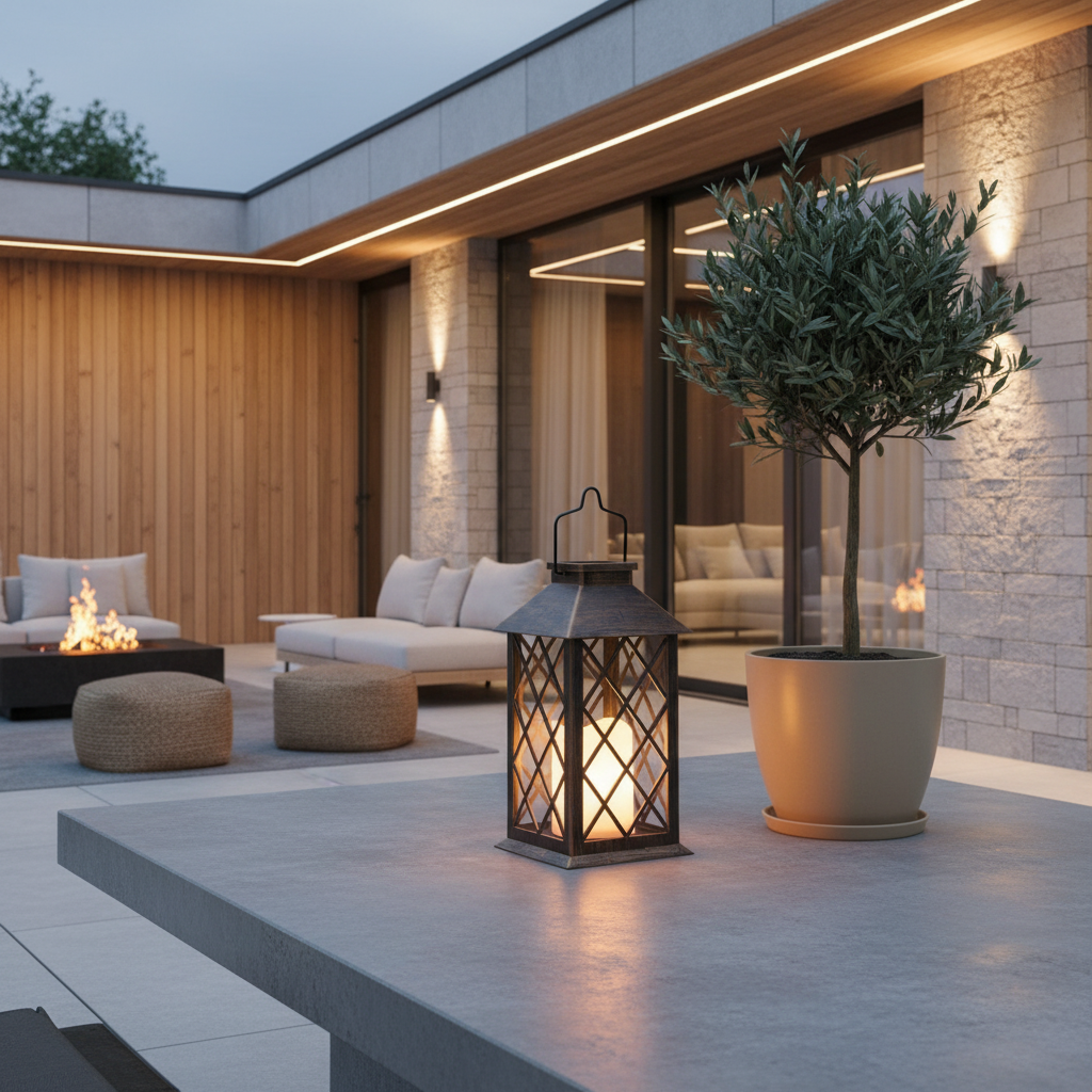 BronzeGlow | Elegant Antique Outdoor Solar Lantern for Garden Illumination