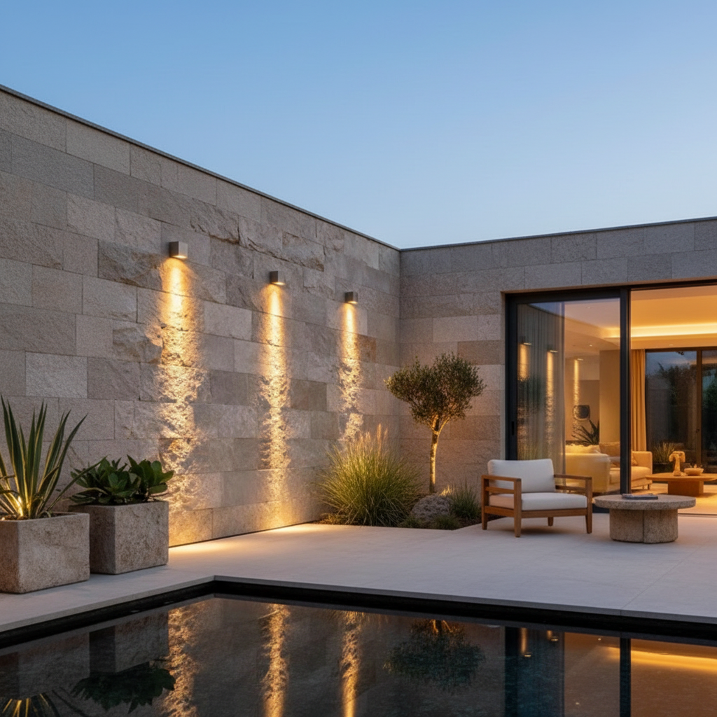 Luminara | Modern Waterproof Outdoor Wall Light with Optical Lens