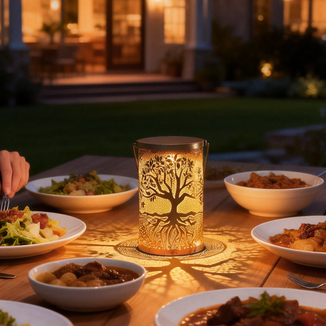 TreeGlow | Charming Vintage Solar Lantern with Tree of Life Design 1