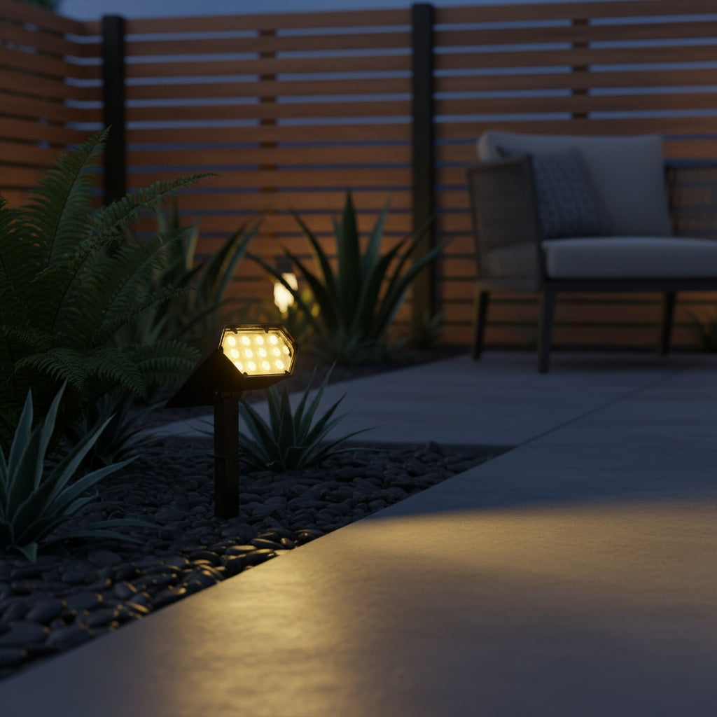 Lumospark | Versatile Solar Powered Spotlight with Dual Color Modes