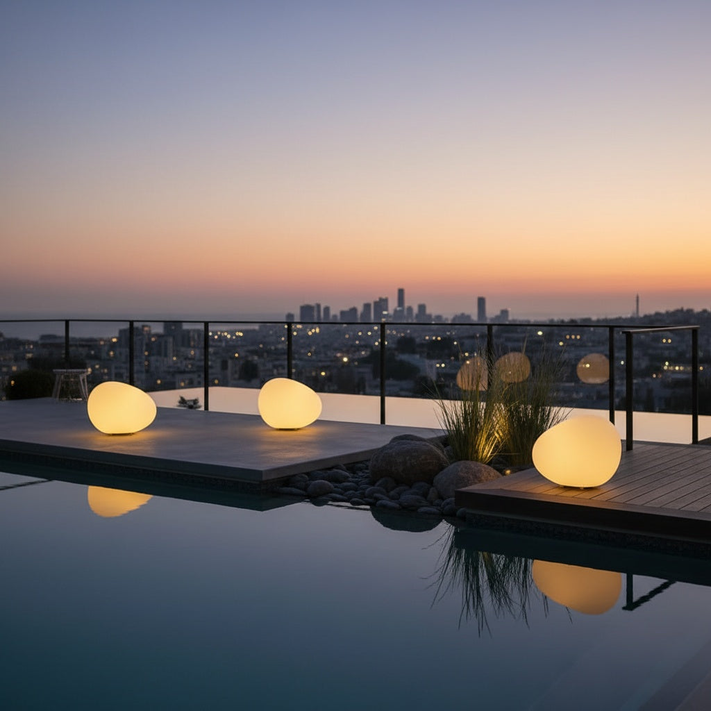 PebbleGlow | Elegant Modern Outdoor Waterproof Garden Light Fixture