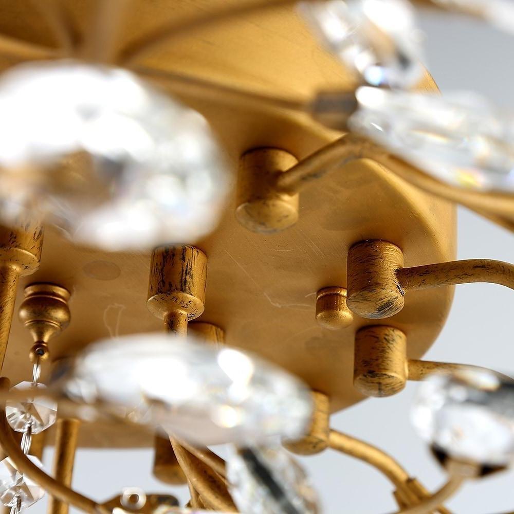 VerdantGlow | Elegant Vintage Crystal Hanging Lamp for Dining Room
