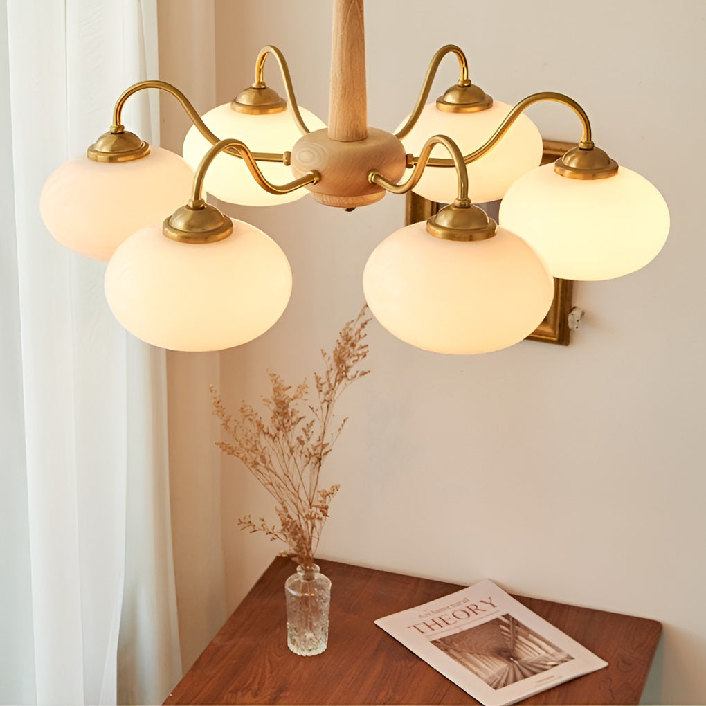 WalnutBrass | Contemporary Elegant LED Ceiling Chandelier